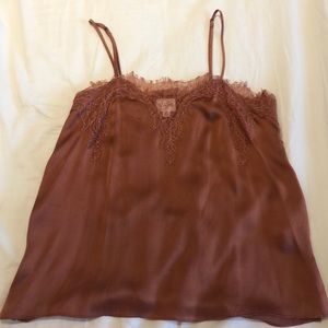 CAMI burnt orange silk tank